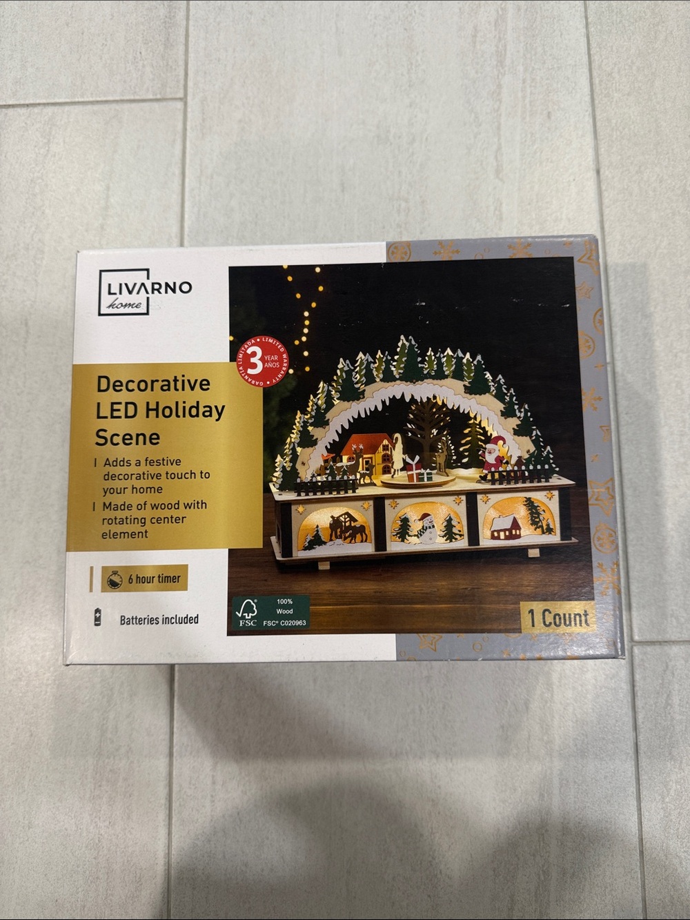 Decorative LED Holiday Scene - White/Natural